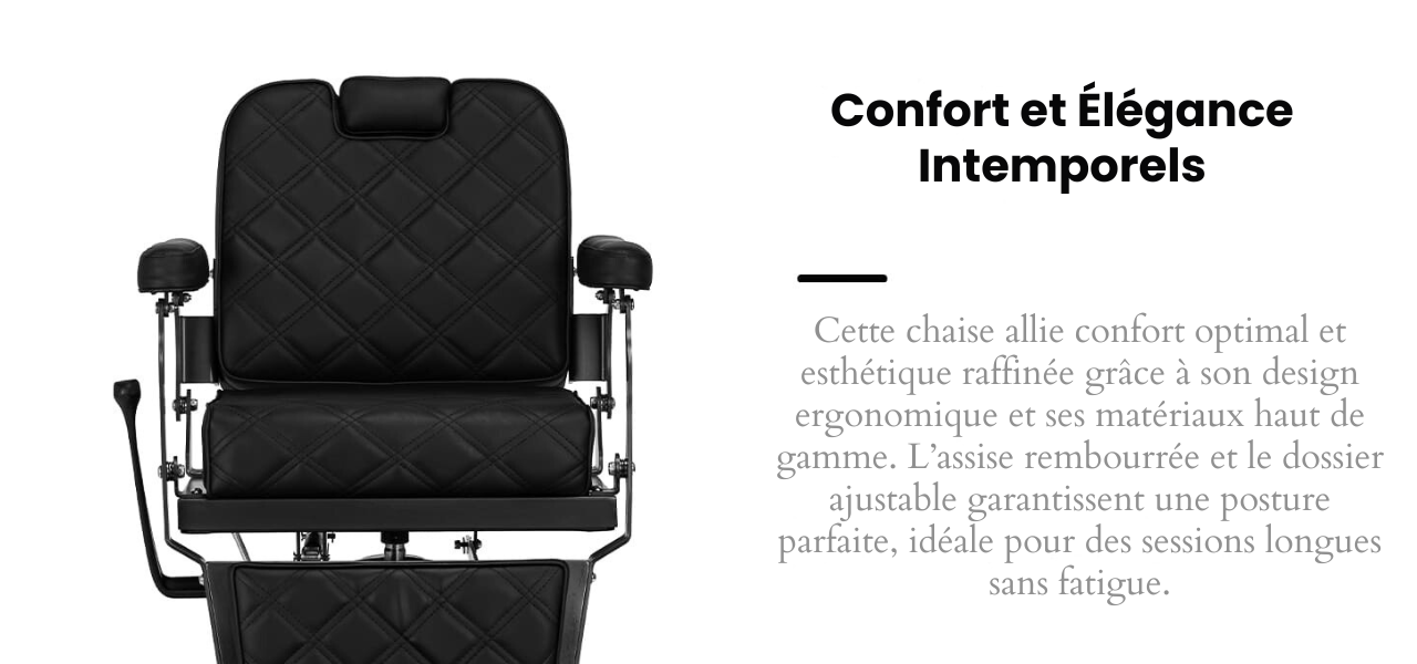 Fauteuil Barbier Professionnel Eleganzo noir